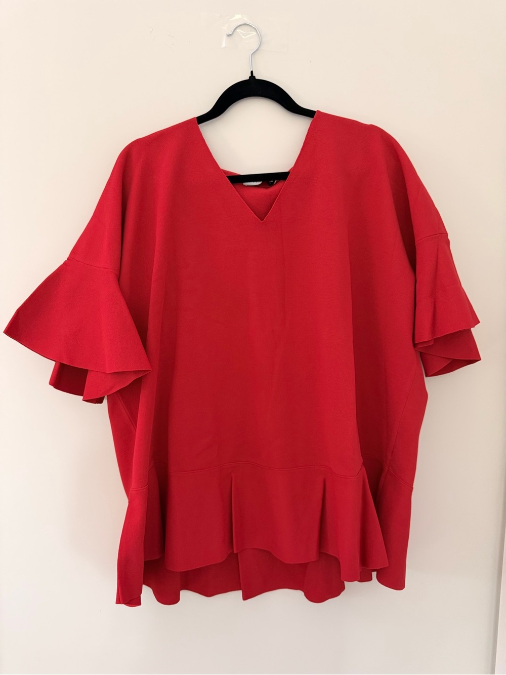 NWT Valentino Garavani Red Stretch Peplum Top